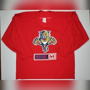 Vintage 90s Florida Panthers Jersey Red CCM Maska Made in USA Mens XL RARE Color